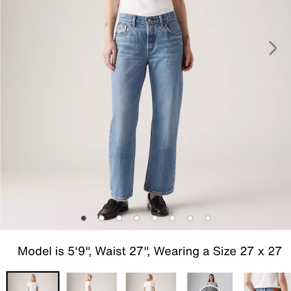 Levi's 501 ankle straight Classic Blue Cropped Women's Jeans